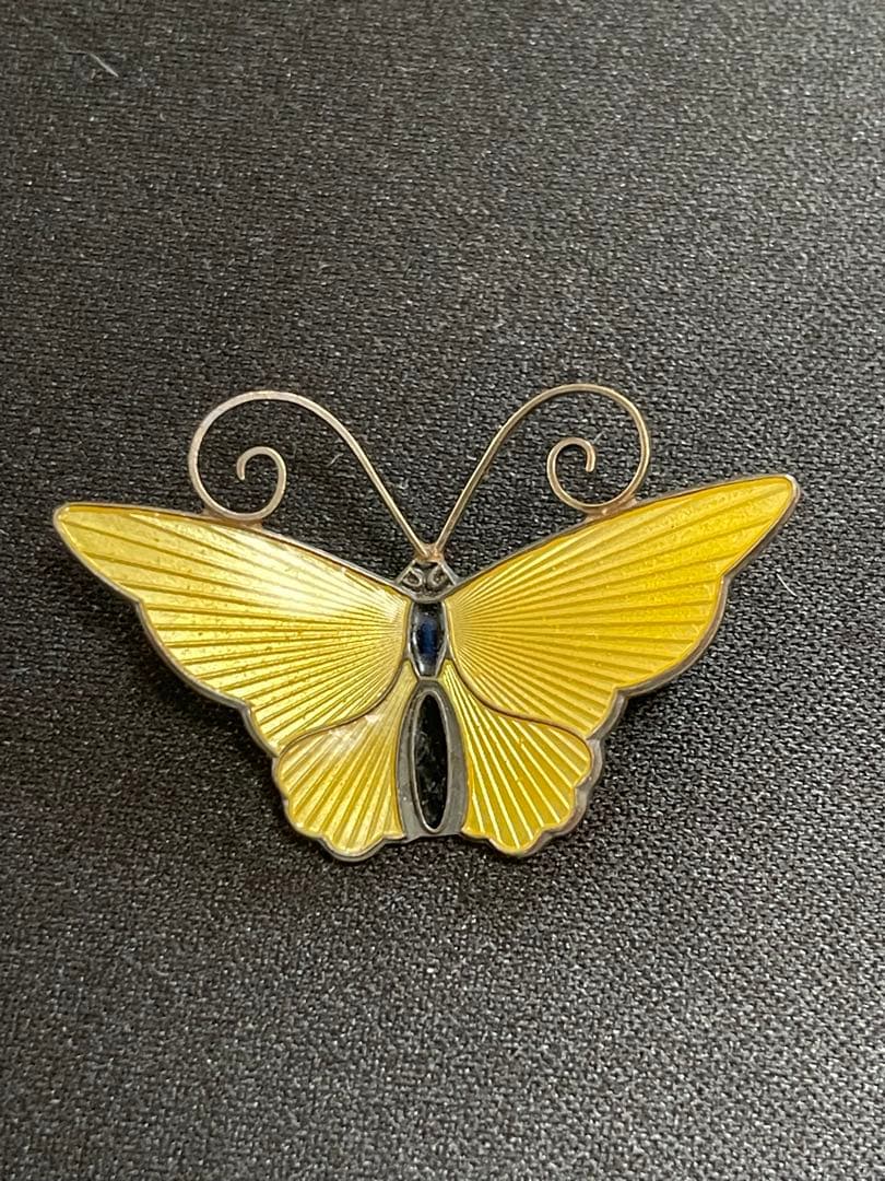 ノルウェー製 DAVID-ANDERSEN エナメル蝶モチーフブローチ