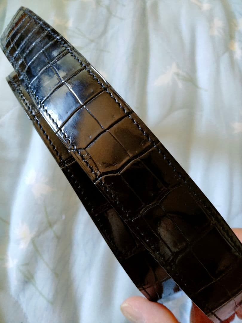 エルメス　HERMES　ベルト　リバーシブル　クロコダイル　ポロサス　バックル