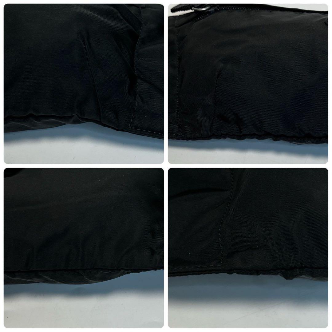 m46【美品】プラダ　三角ロゴ　ナイロン　ブラック　ウエストポーチボディバッグ.