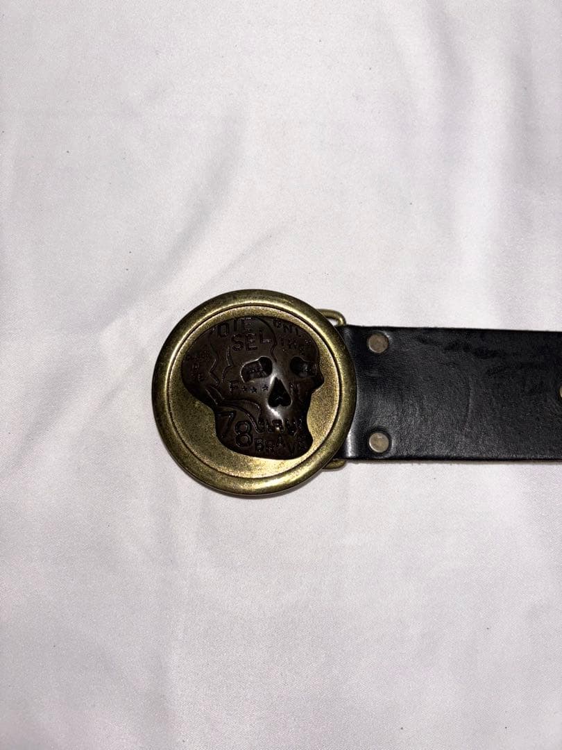 小物 2000s Diesel skull buckle belt