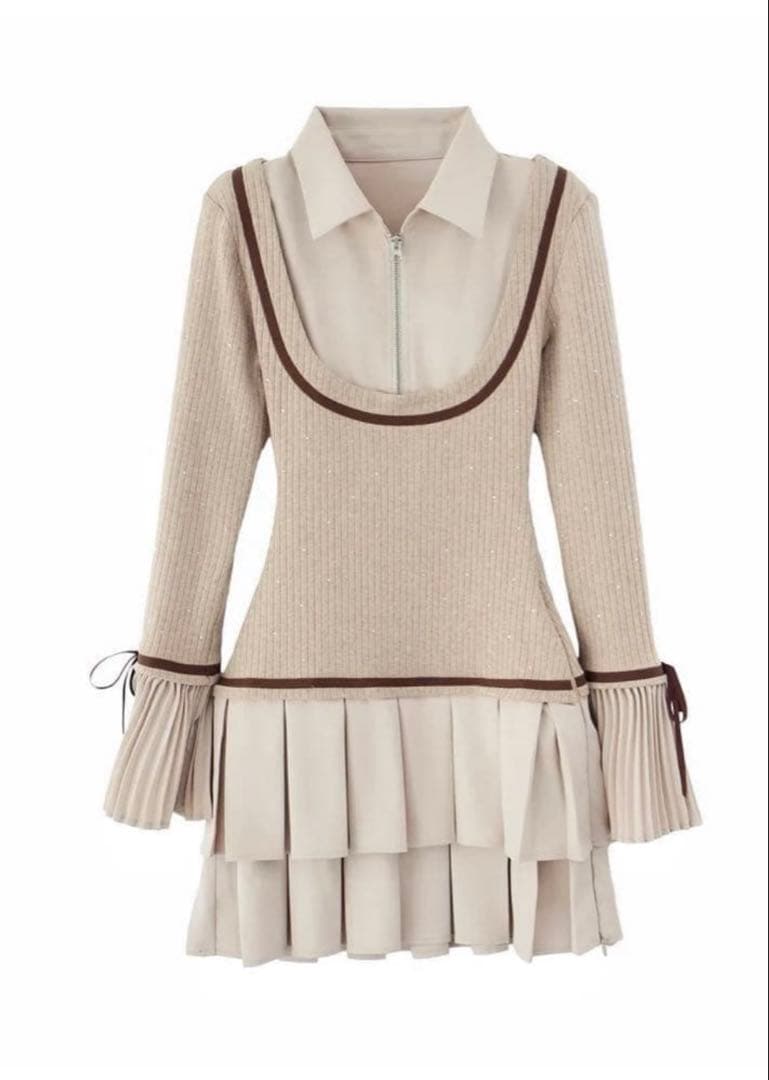 ランディ Randy ビジュープレッピー ワンピース ベージュ