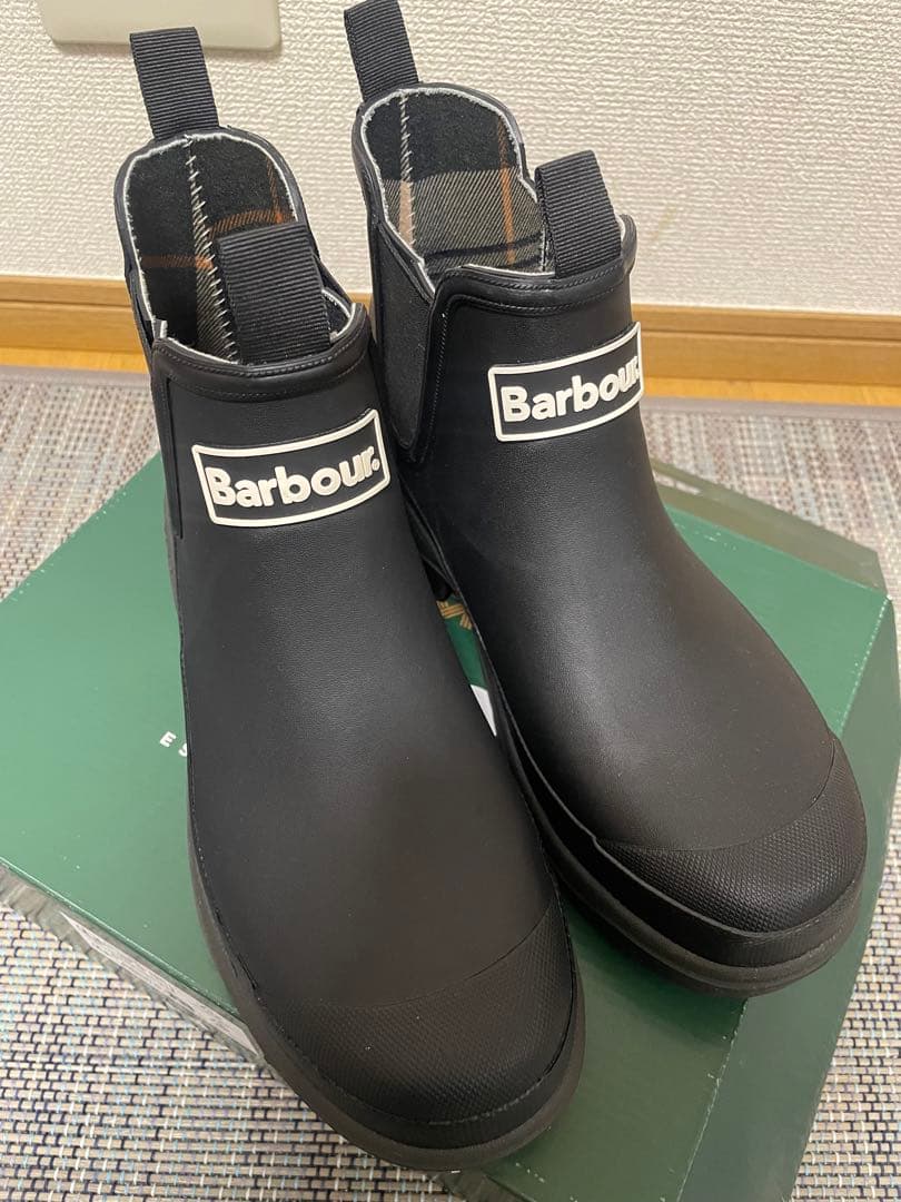 h55555　 美品Barbour レインブーツ サイズ5 チェック柄