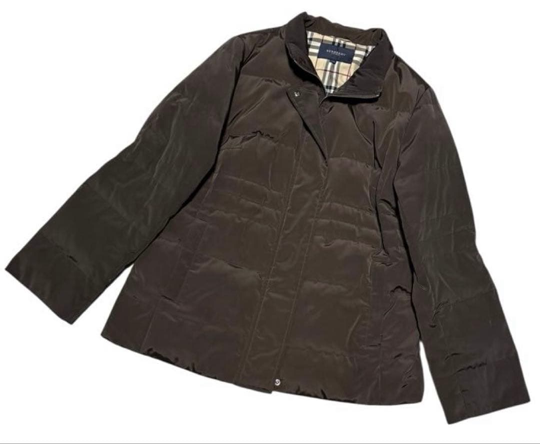 バーバリーロンドン　ダウンジャケット　大きいサイズ　44　こげ茶色　フード欠品