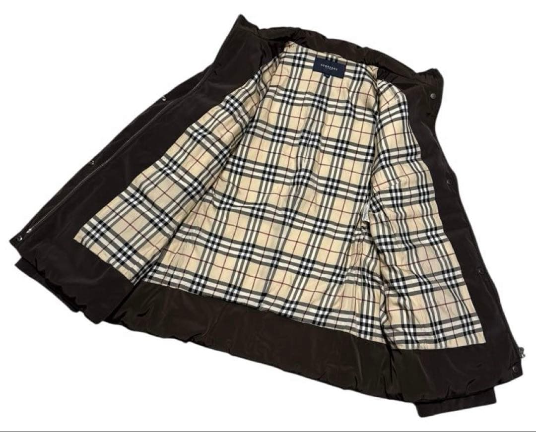 バーバリーロンドン　ダウンジャケット　大きいサイズ　44　こげ茶色　フード欠品