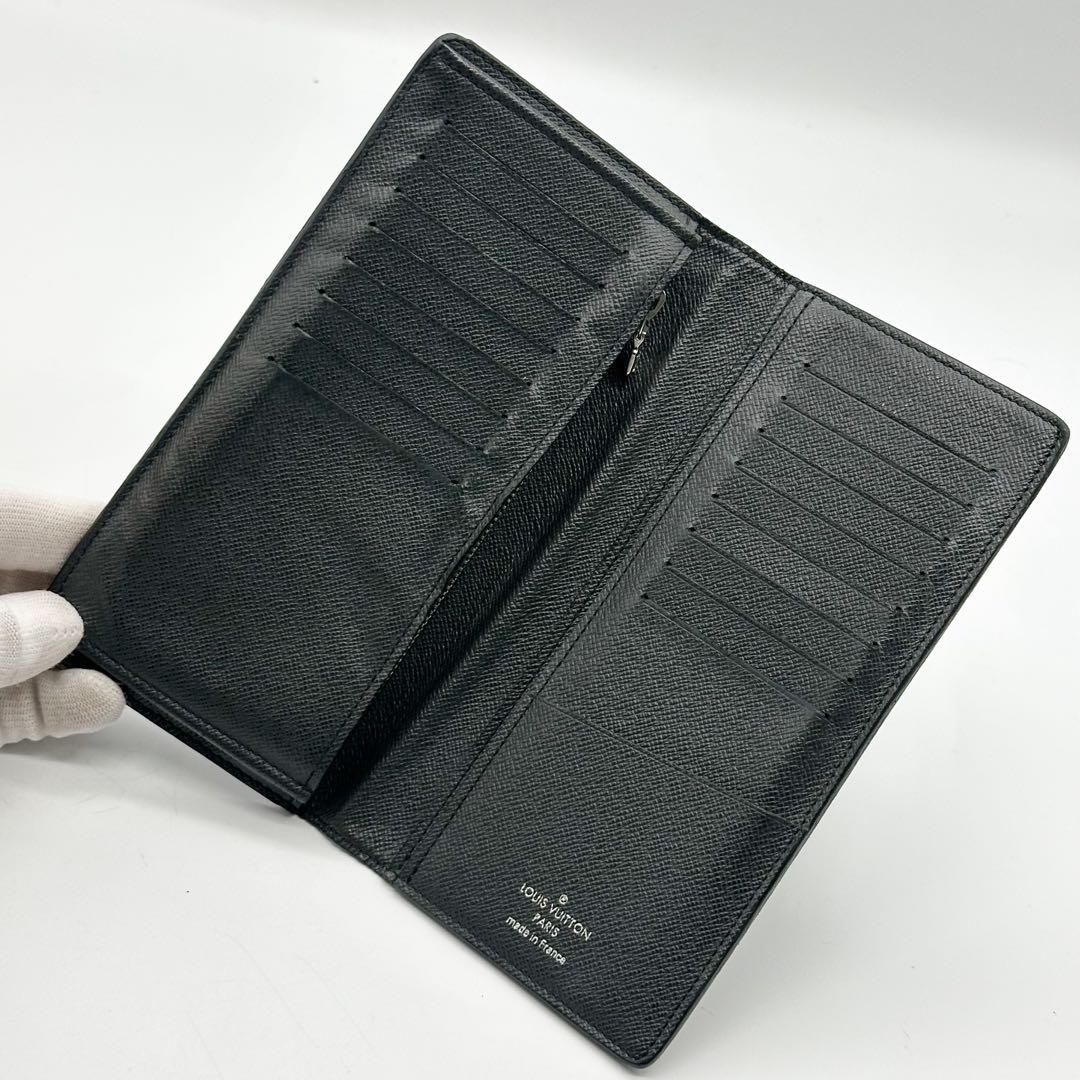 ルイヴィトン ポルトフォイユ ブラザ タイガ 二つ折り 長財布 レザー ブラック