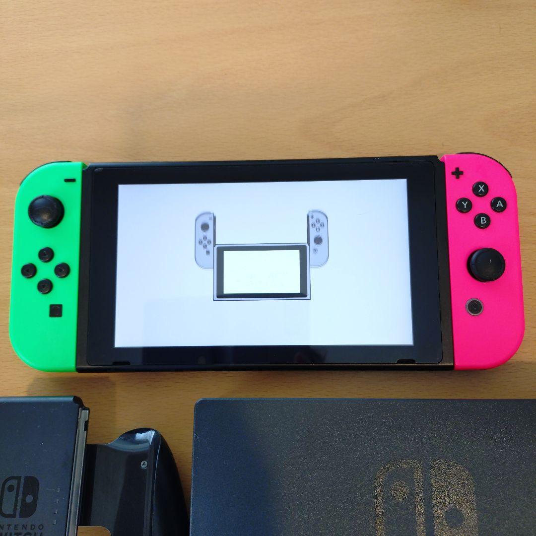 【中古】Nintendo Switch ネオンピンク/グリーン 本体