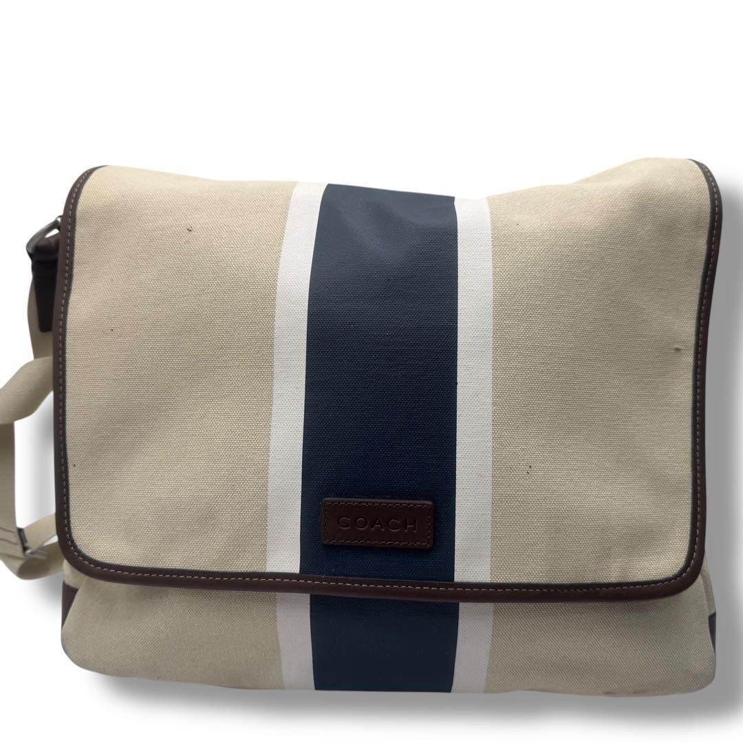 COACH コーチ ロゴ メッセンジャーバッグ ショルダーバッグ デニム メンズ