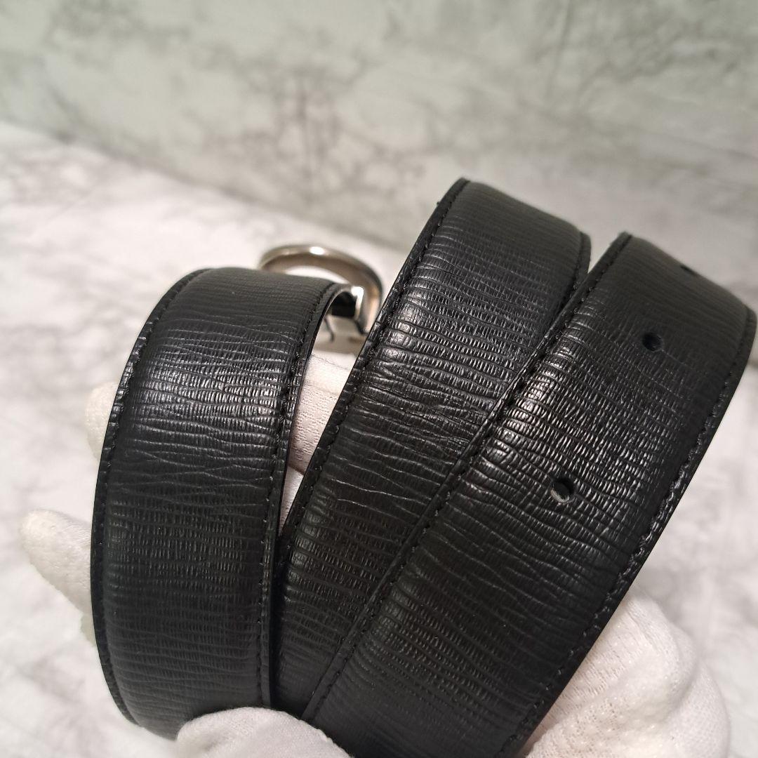 ✨️美品✨フェラガモ ダブルガンチーニ ベルト レザー シルバー 金具ブラック