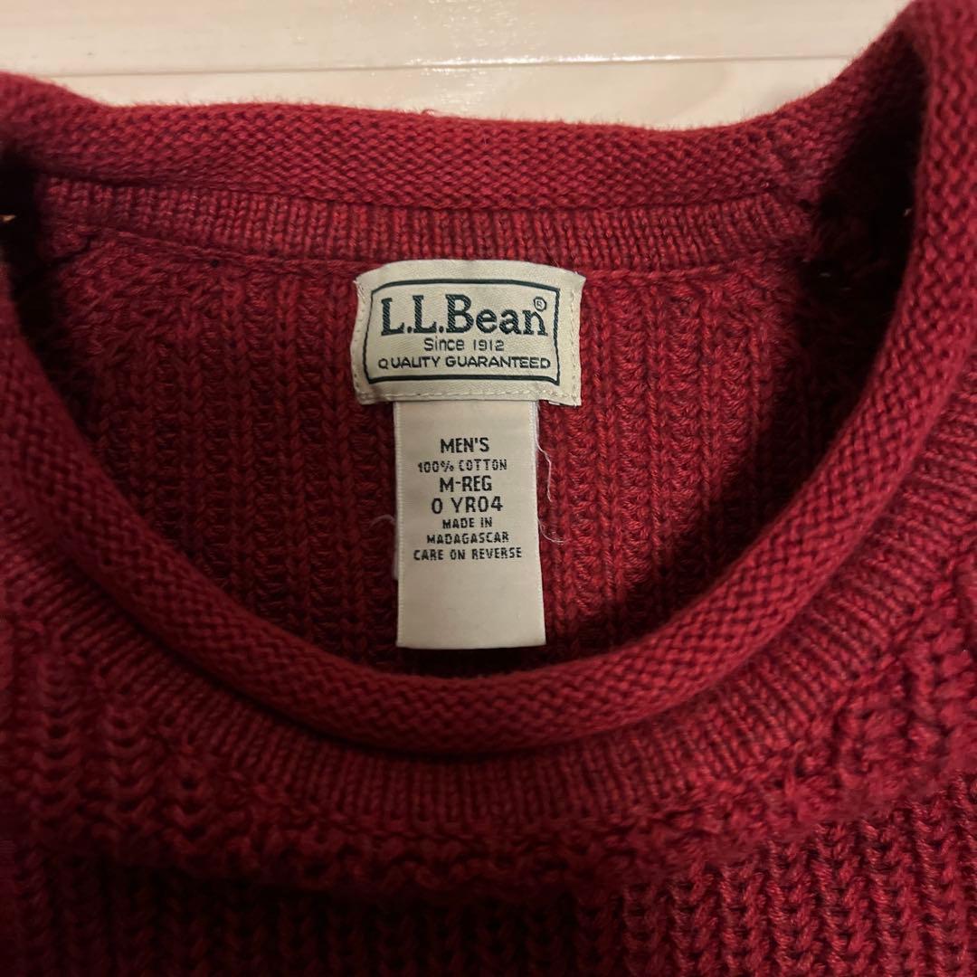 短丈L.L.Bean 赤 ニットセーター Mサイズ　ラグラン