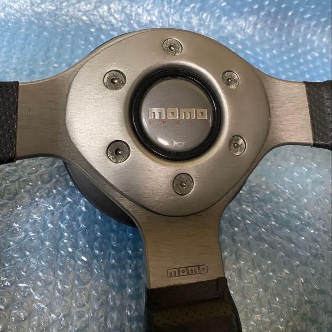 絶版品 希少 MOMO FIGHTER 35Φ レザー ウッドコンビ