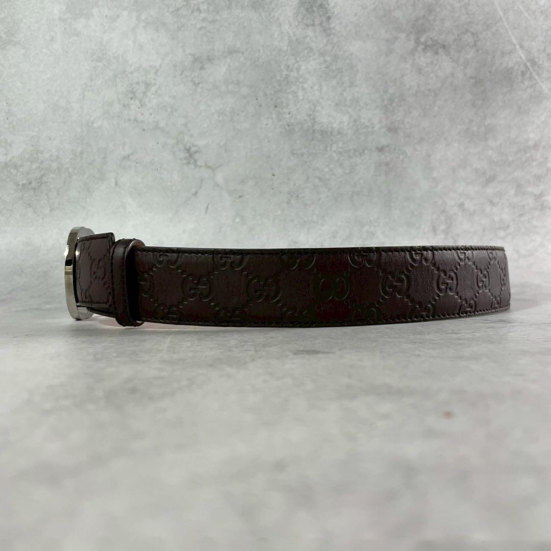 けんぼー✨GUCCI ベルト GG レザー 茶色 インターロッキング
