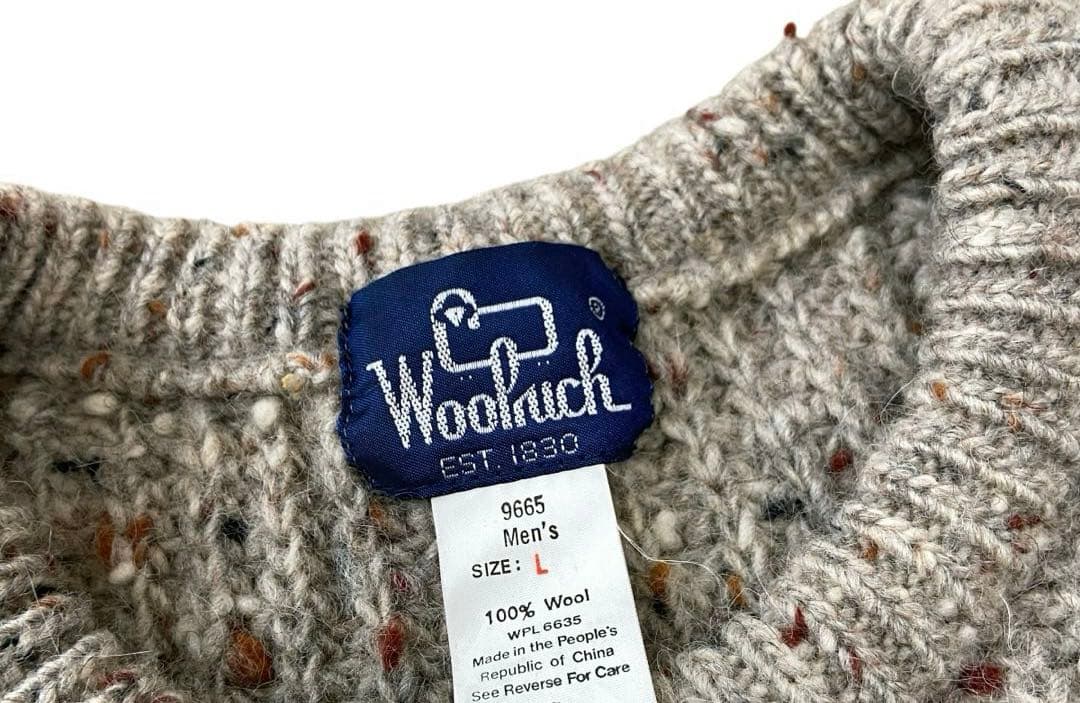 90s Woolrich ネップ リブ 畦編み ウール ニット セーター