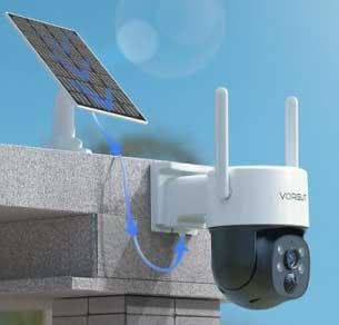 取付工事込み☆新品☆防犯カメラ2台とTVモニター電源不要ソーラーで悪天候でも稼働