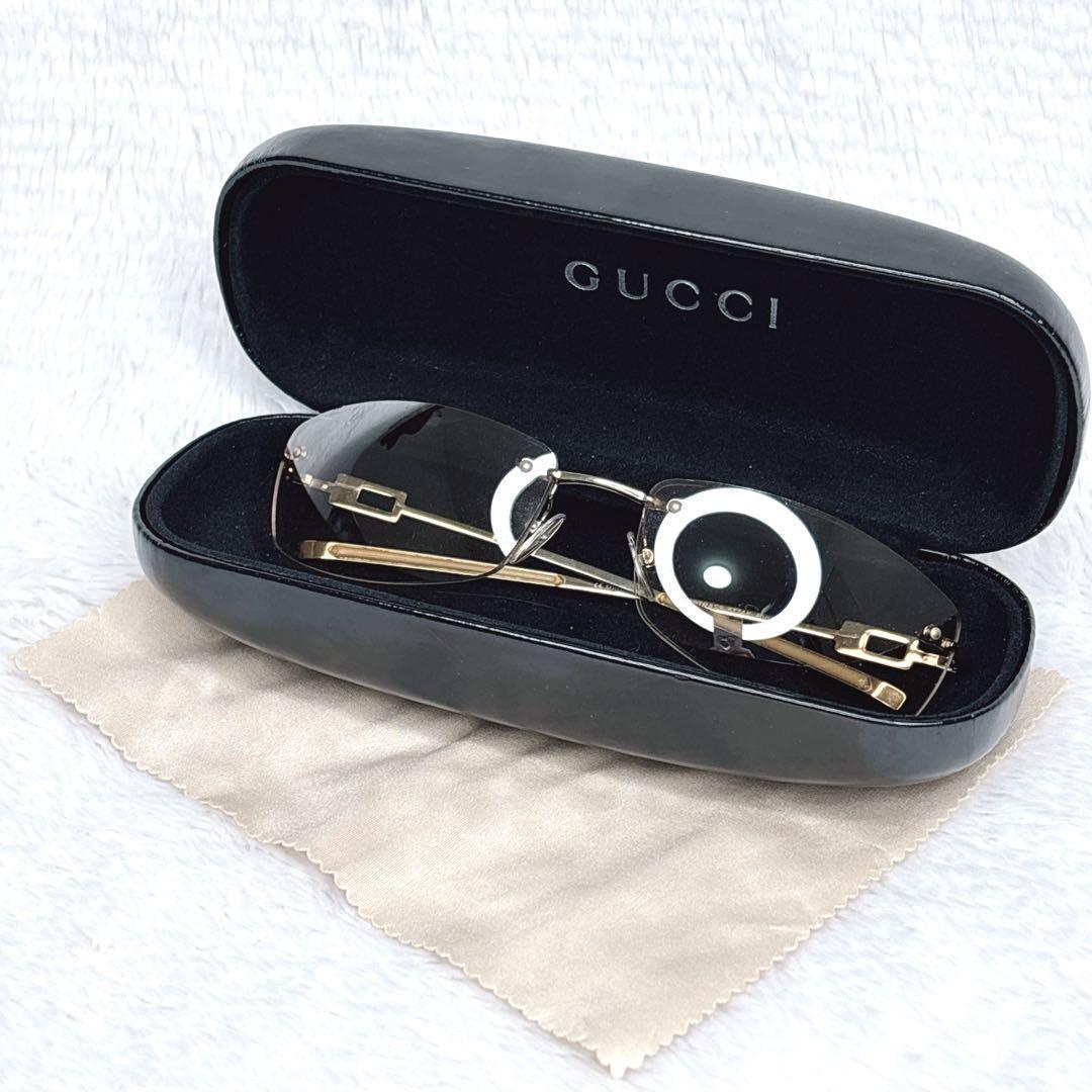 GUCCI linestone rimless サングラス　y2k 00s