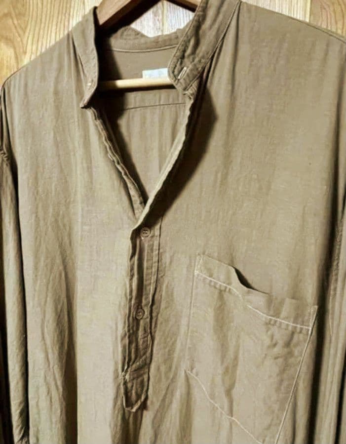 COMOLI ベタシャンプルオーバーシャツ　サイズ3 美品 カーキ