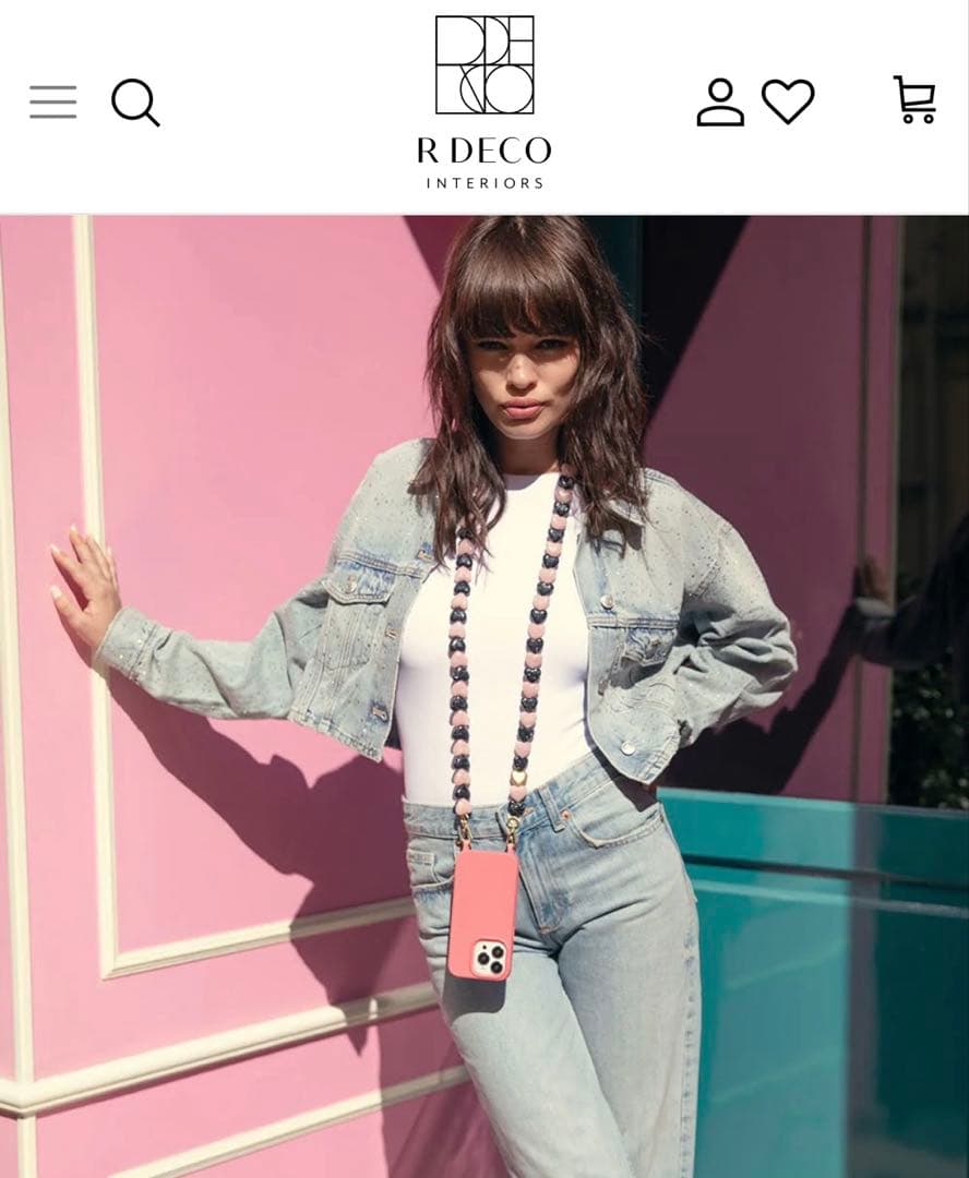 LOUVINI スマートフォンチェーン ブラック・ピンク