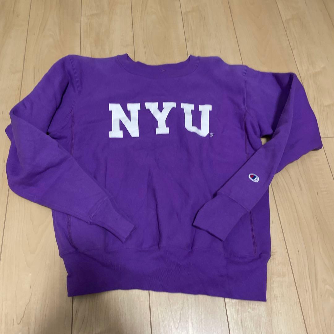 専用‼️チャンピオンリバースウィーブL USA製　パープル　NYU