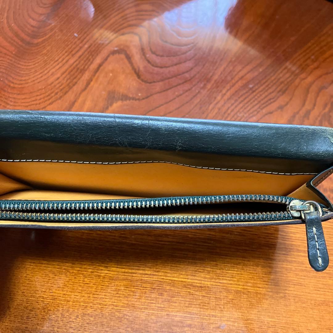 山の民　GANZO ダークグリーン ブライドルレザー 長財布