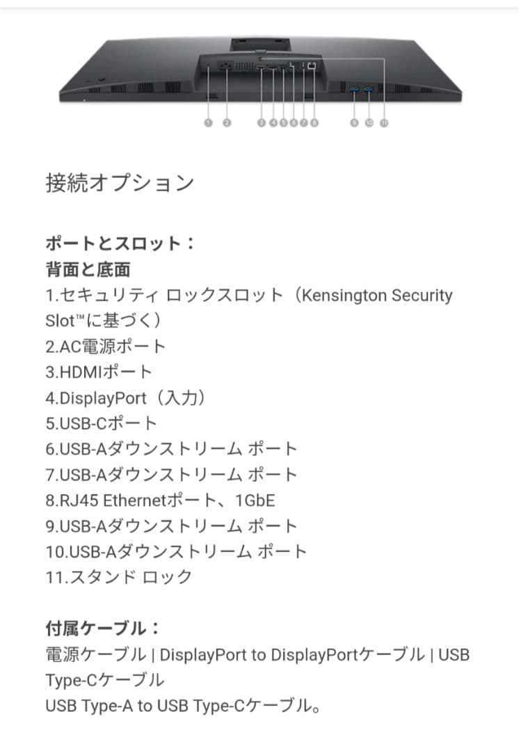 DELL P3223QE 32インチ 4K モニター タイプC接続