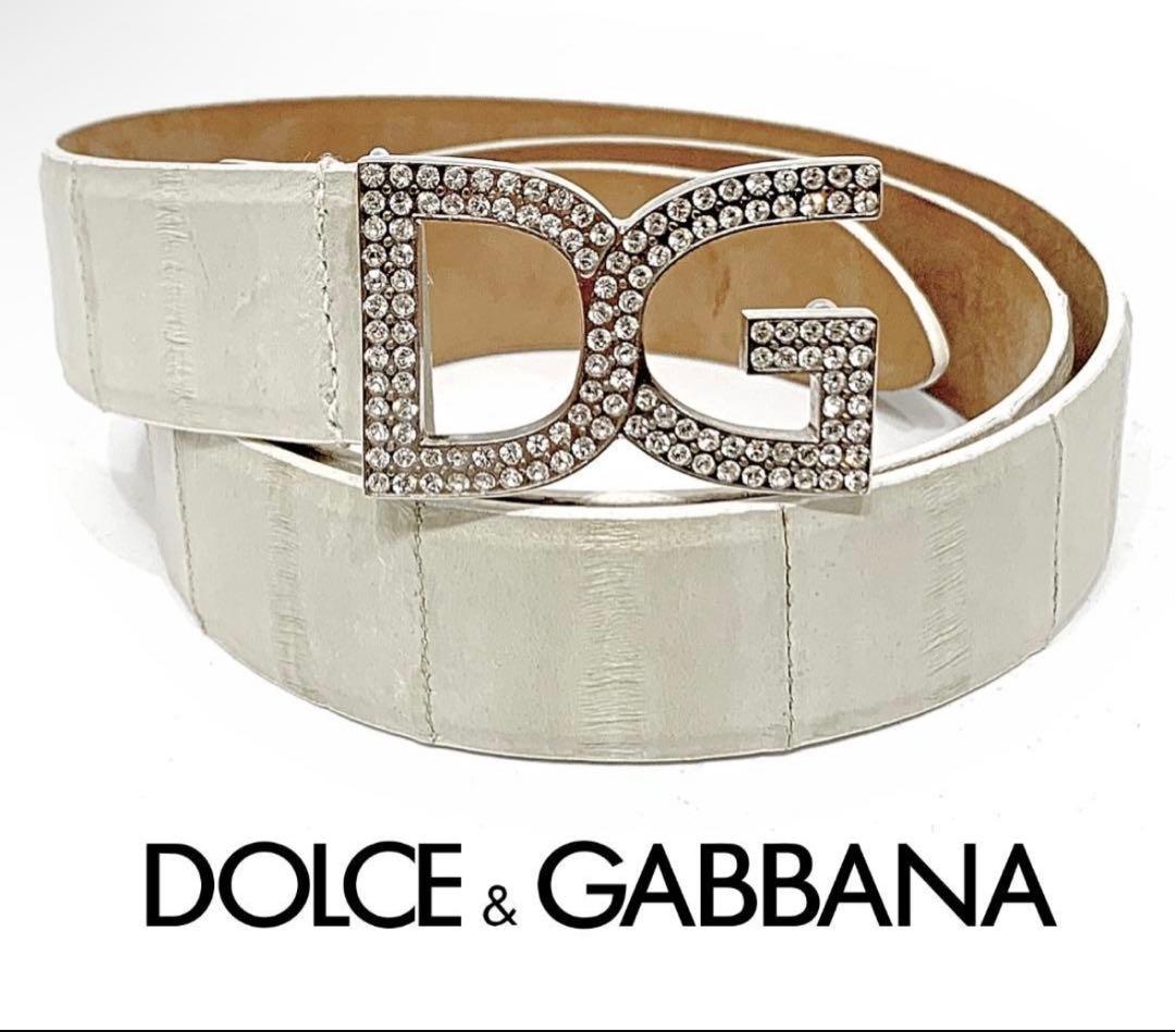 Dolce & Gabbana DGロゴベルト ホワイト 着画あり