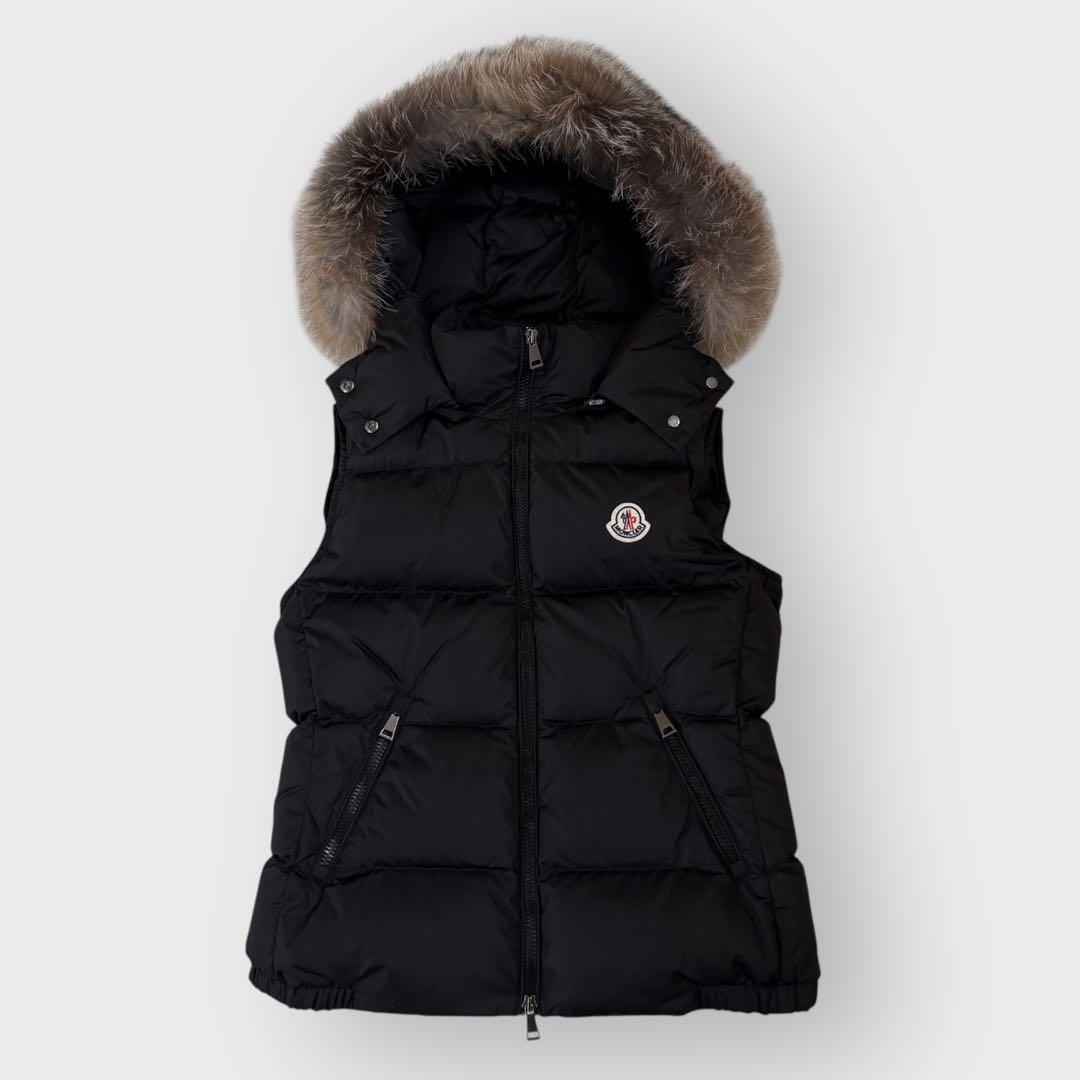 美品　MONCLER GALLINULE フォックスファー　ダウンベスト　黒