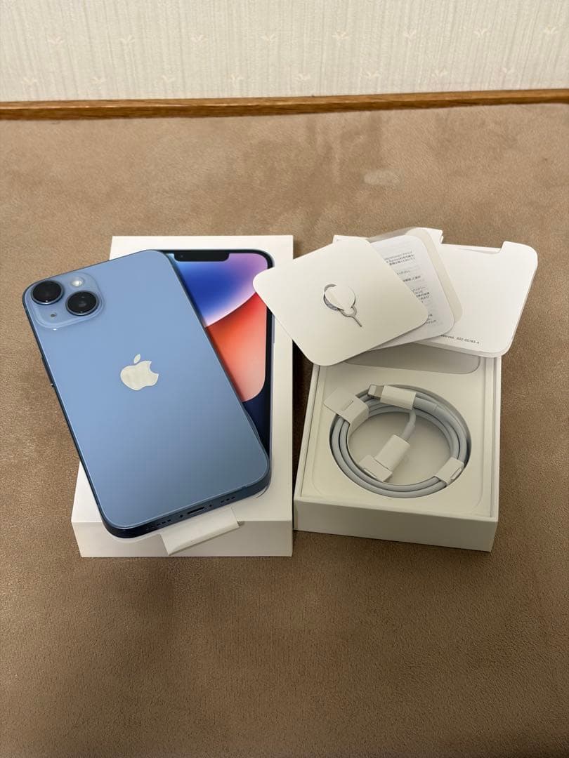 Apple iPhone 14 本体 箱ケーブル付き　ブルー
