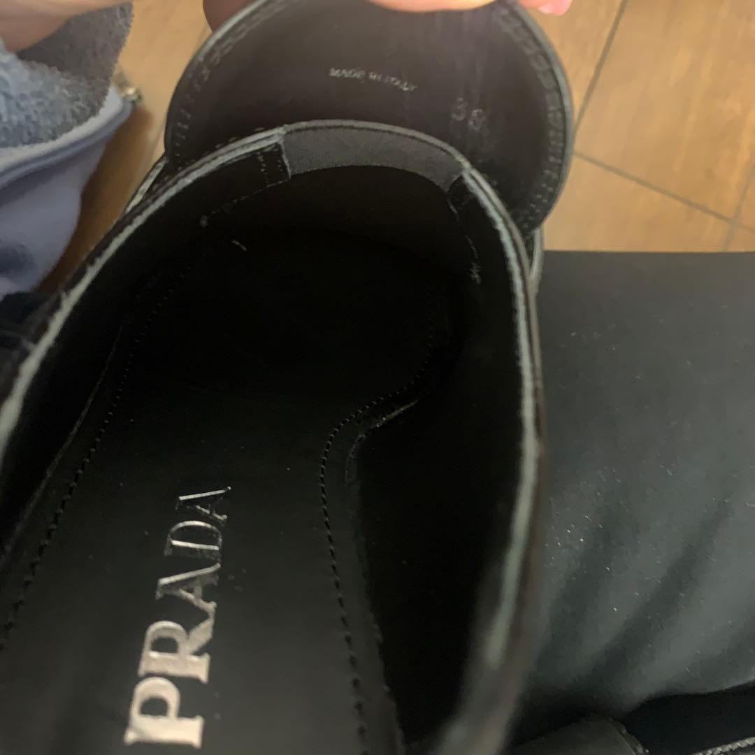 あつ☆ 　PRADAプラダ　チョコレートローファー　38 24-24.5黒