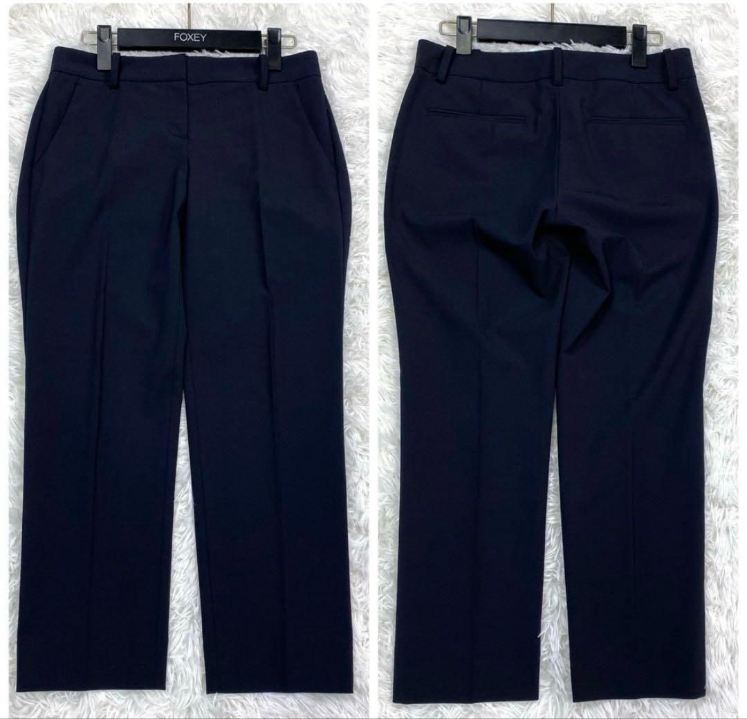 美品✨セオリー ノーカラージャケット パンツスーツ セットアップ　ネイビー