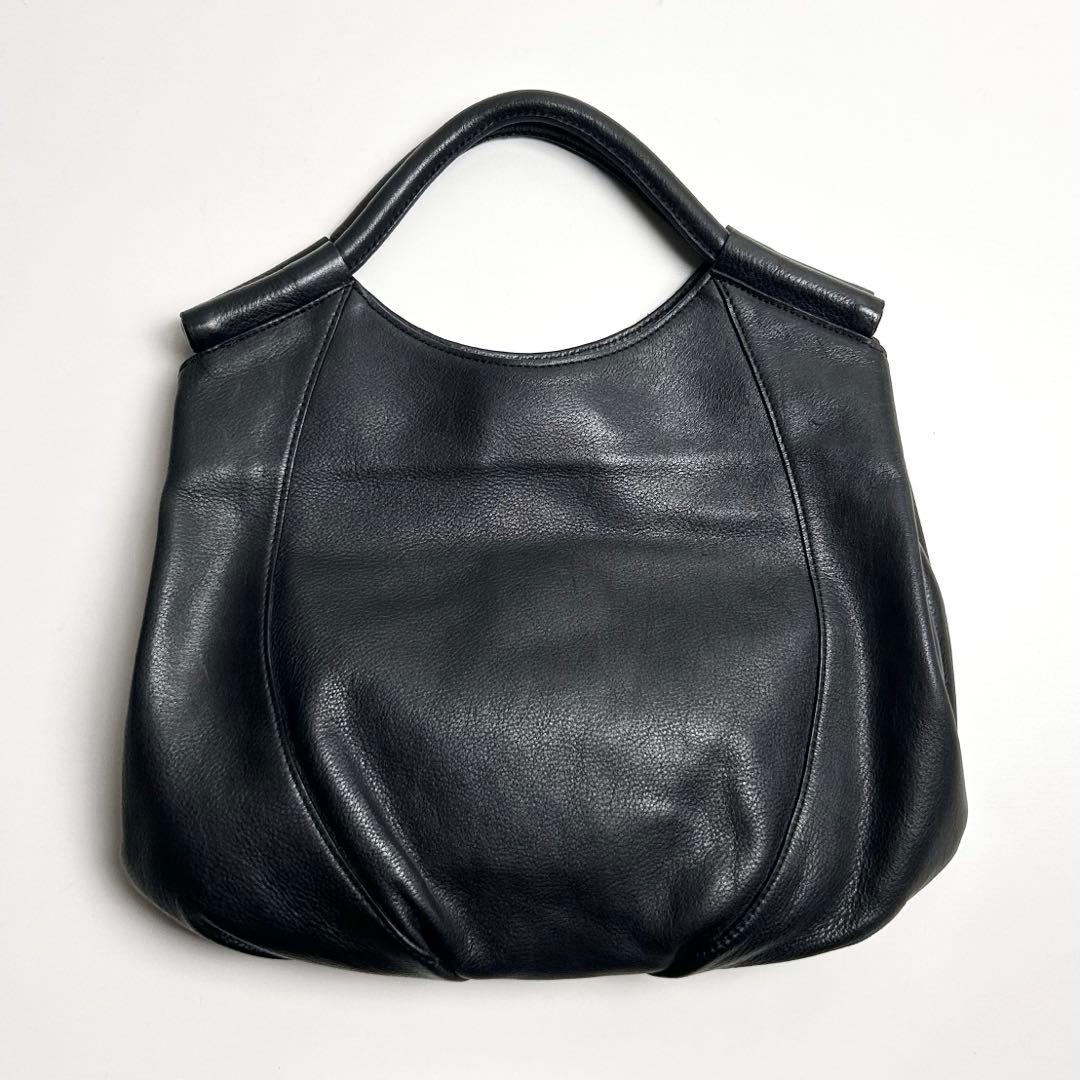 【美品】ビースタッフ/日本製レザーハンドバッグ/トートバッグ/3室構造/ブラック