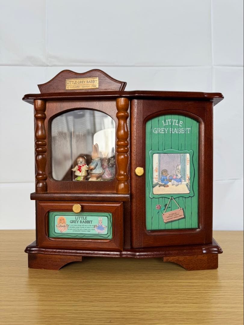 ✨希少✨激レア✨アンティークリトルグレイラビットオルゴール付きジュエリーボックス
