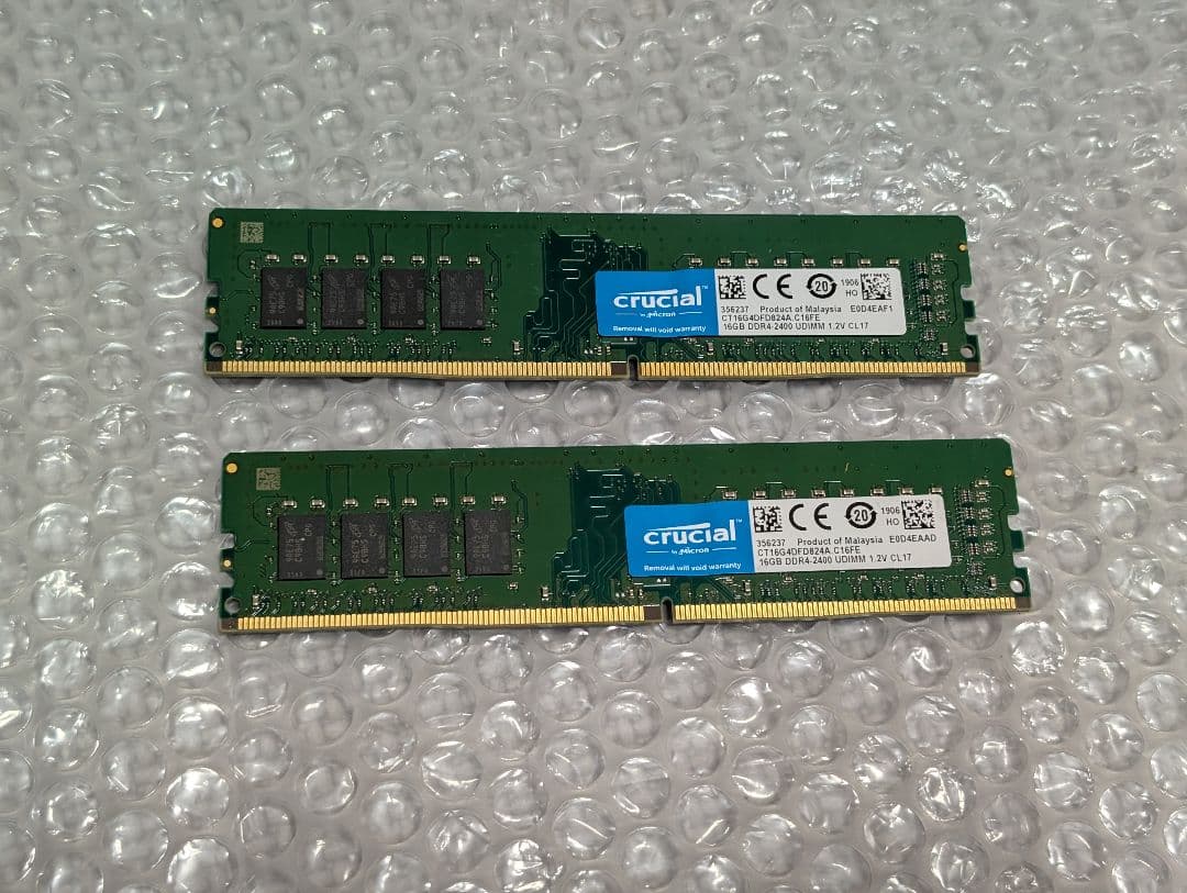 Crucial ddr4 メモリ 2400Mhz 32GB （16GB x 2）