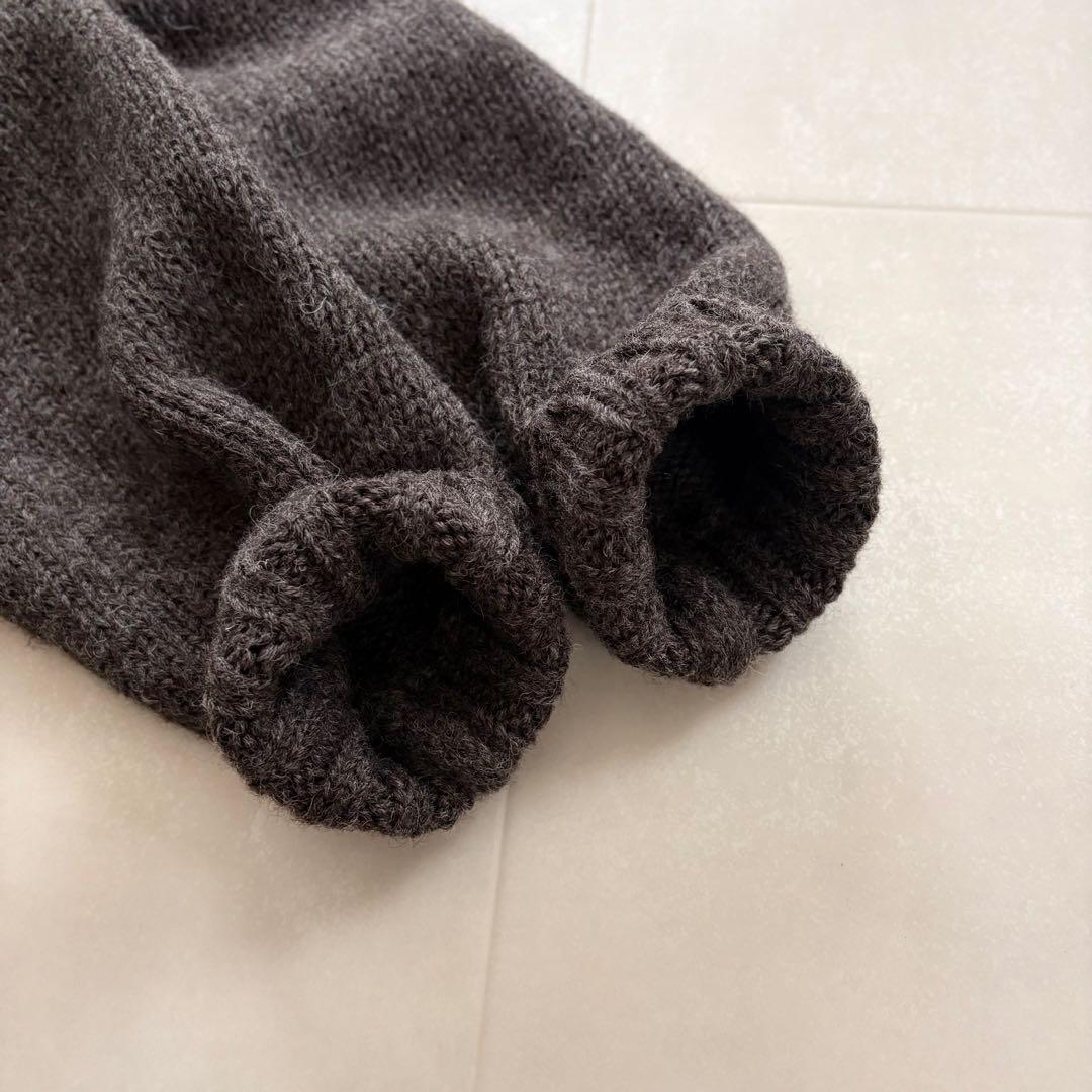 MHL. BRITISH WOOL ハイネックニットプルオーバー ブラウン 上質