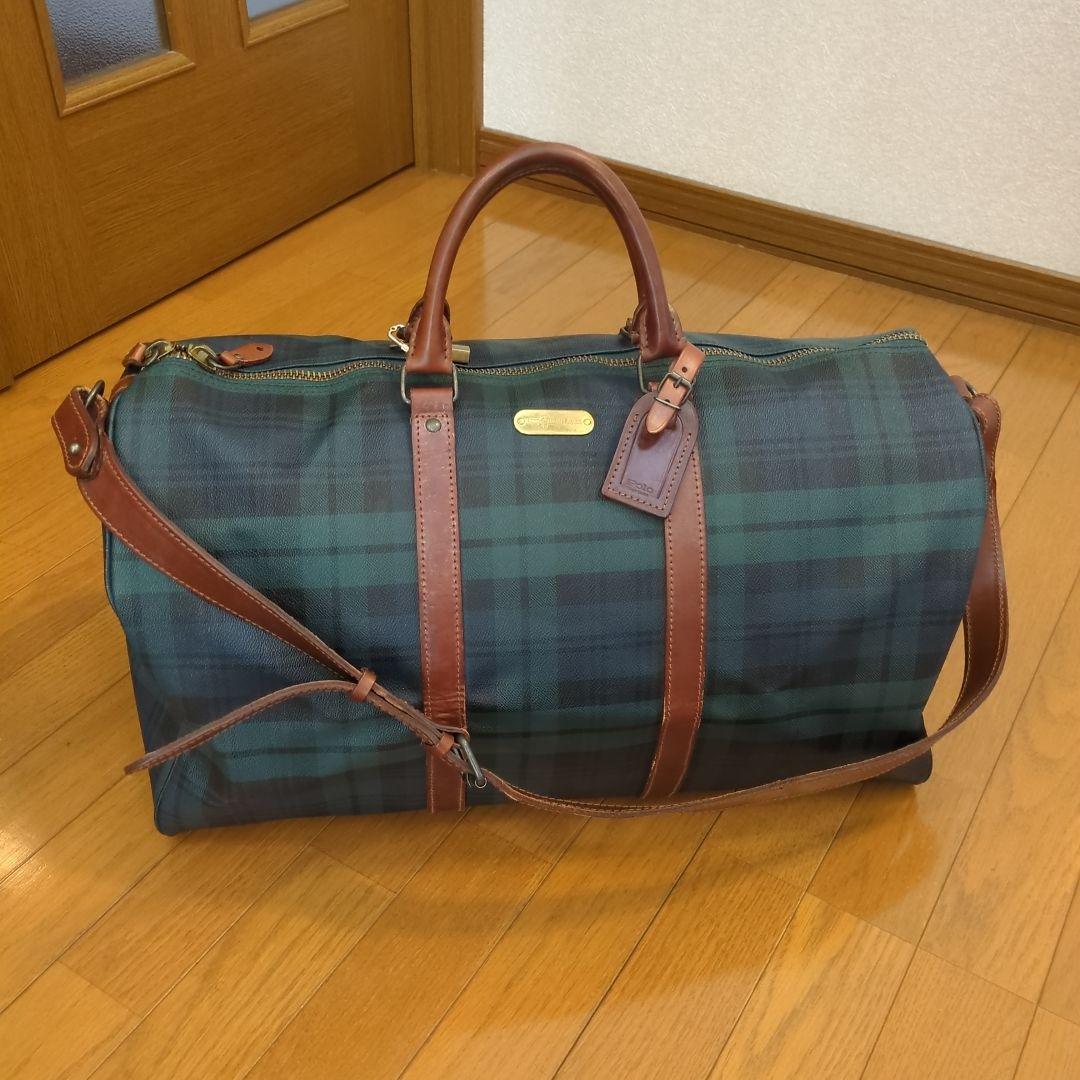 ポロラルフローレン❤ダークグリーン チェック ボストンバッグ