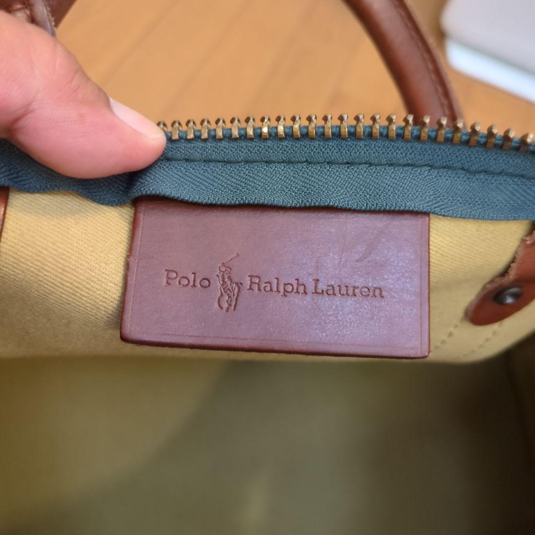 ポロラルフローレン❤ダークグリーン チェック ボストンバッグ