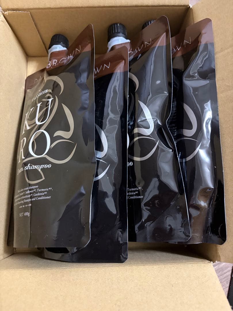 KURO クリームシャンプー ダークブラウン 400g x 4個