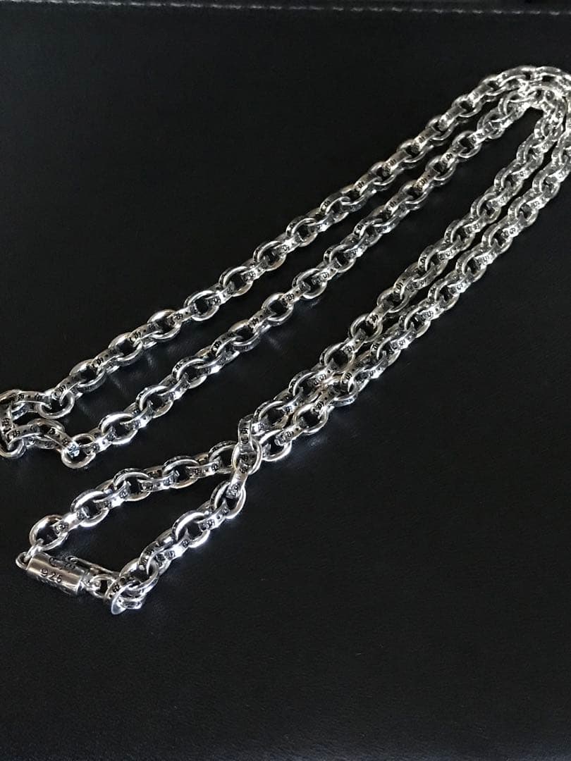 【新品】重量感抜群　ペーパーチェーン ネックレス 60cm シルバー925