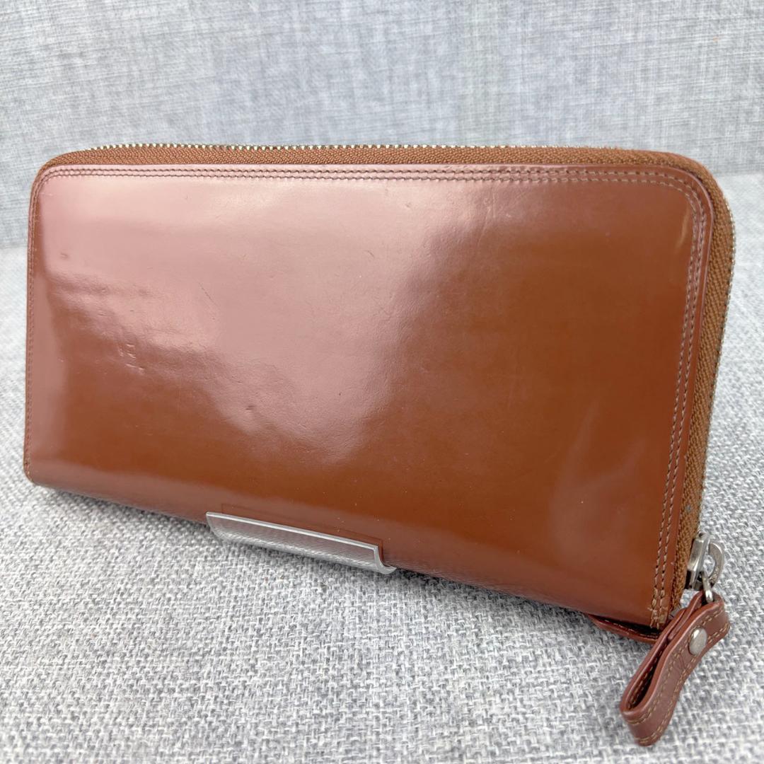 美品ポーター★コードバンレザー ジッピーウォレット 長財布 本革 茶 日本製