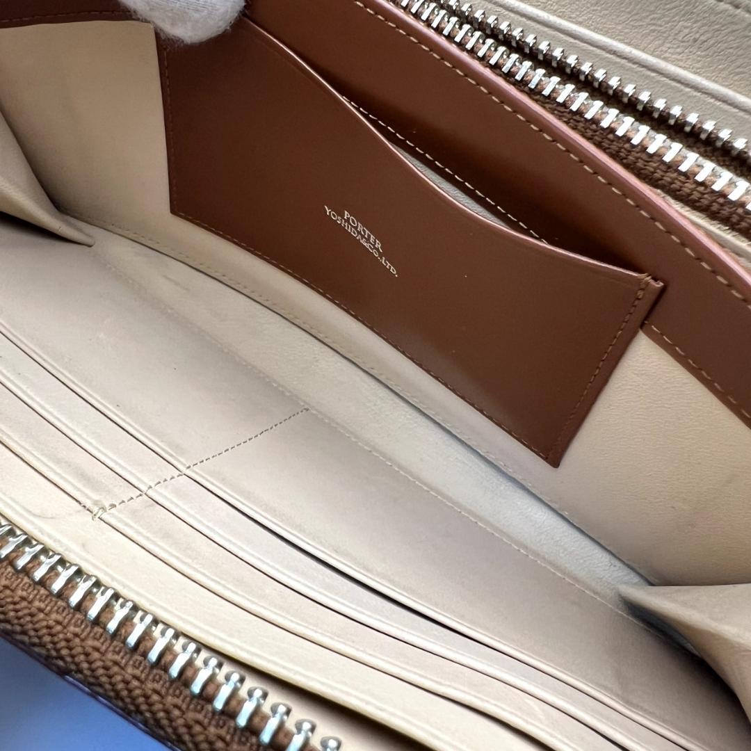 美品ポーター★コードバンレザー ジッピーウォレット 長財布 本革 茶 日本製