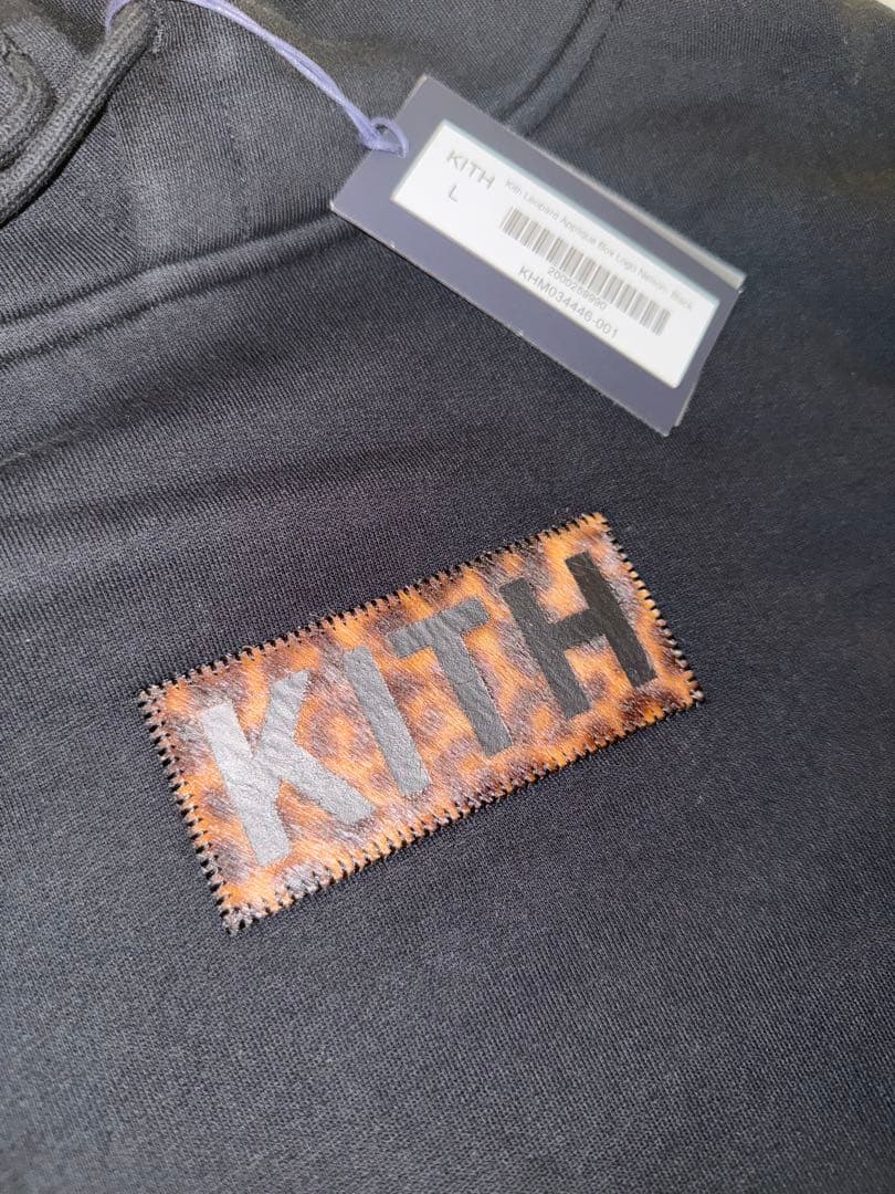 KITH ボックスロゴ　レオパードアプリーグ　パーカー