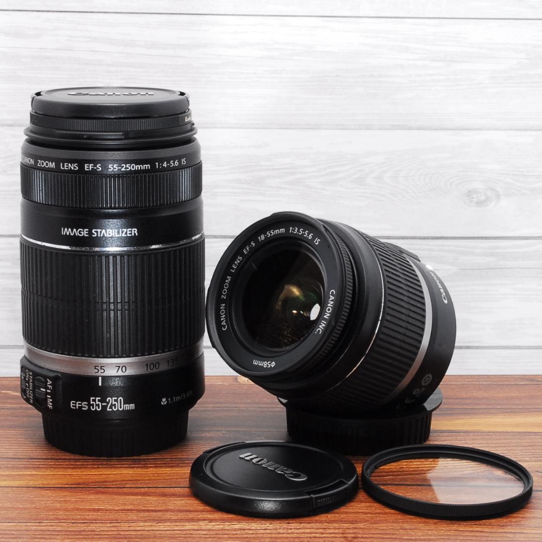 美品Canon EF-S ISレンズセット 18-55mm + 55-250mm