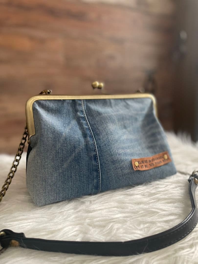 デニム リメイクがま口＋干支お守り