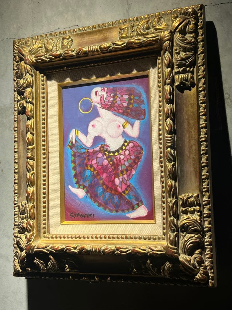 肉筆油彩画　作者不詳