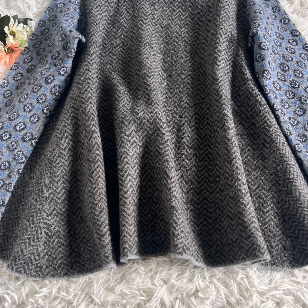 45R フロート ダブル ジャガード の フレア セーター ニット