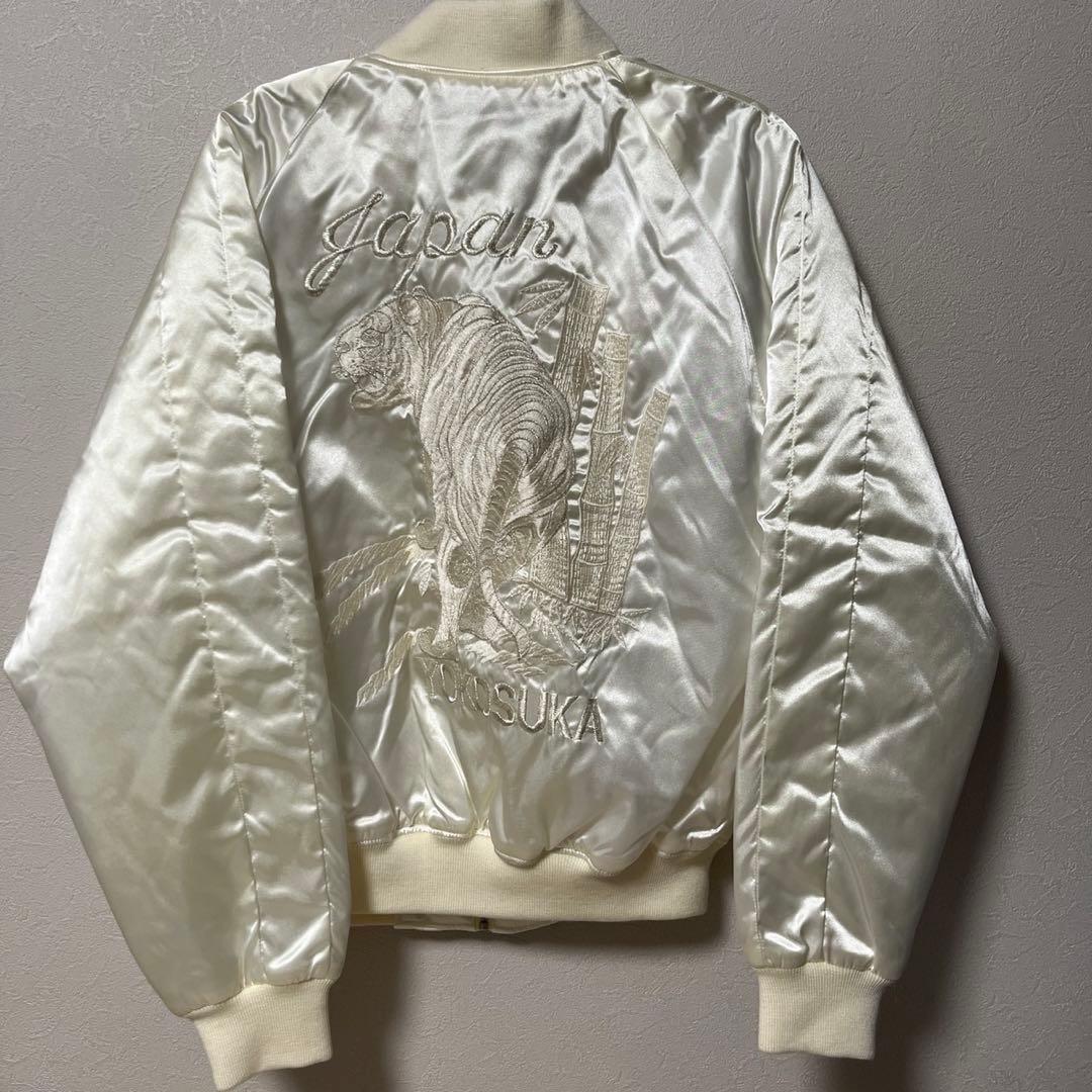 美品 HOSHIHIME 星姫 虎 白地に白糸刺繍 スカジャン 和柄 フリー