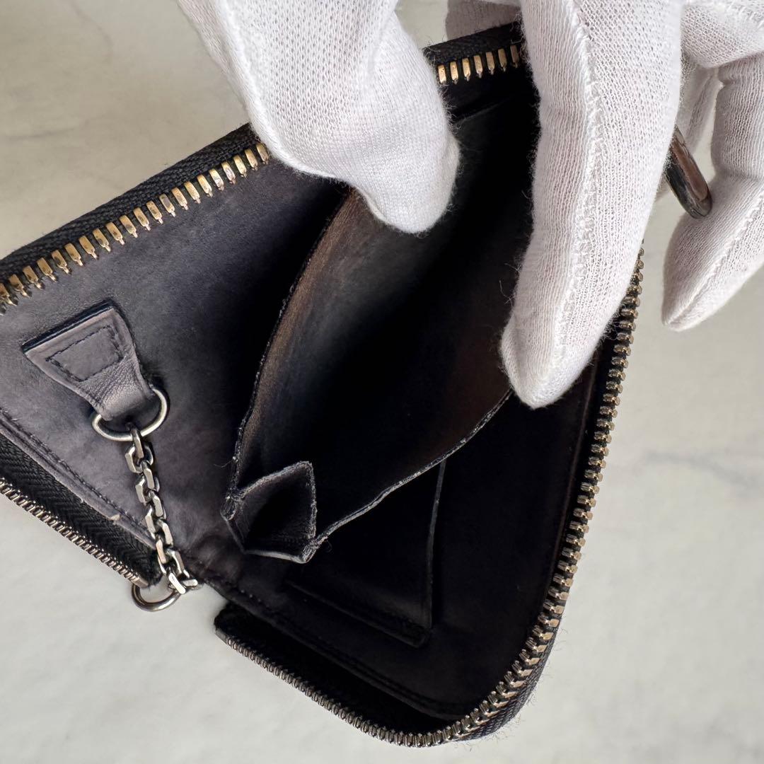 ベルルッティ カリグラフィ コンパクトウォレット レザー ブラウン チェーン付