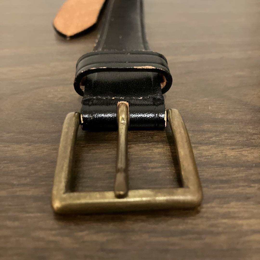 アットラスト ベルト 黒×真鍮 36 (細め)