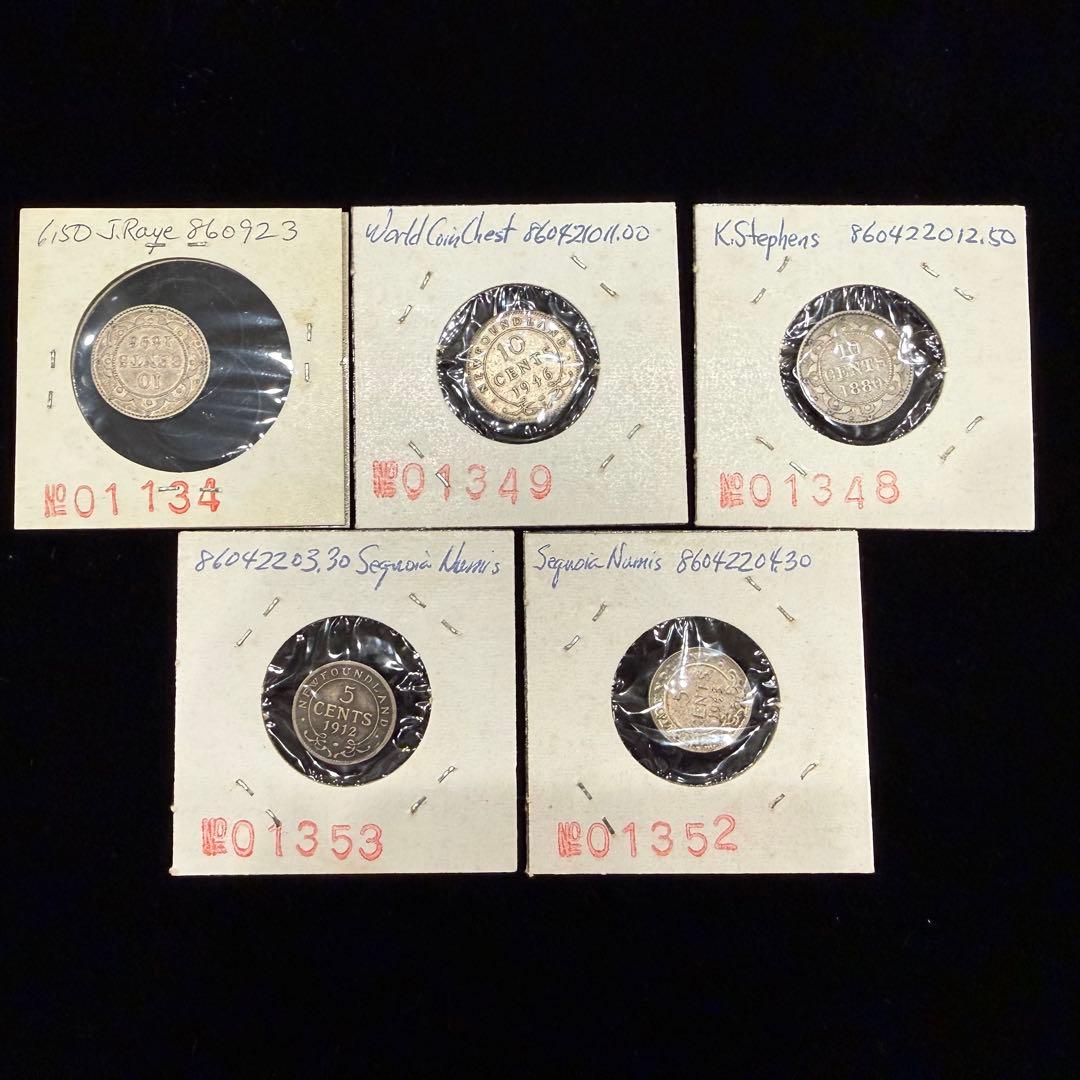 f*i様 No.68 アンティーク 銀貨 5点まとめ ニューファンドランド 5