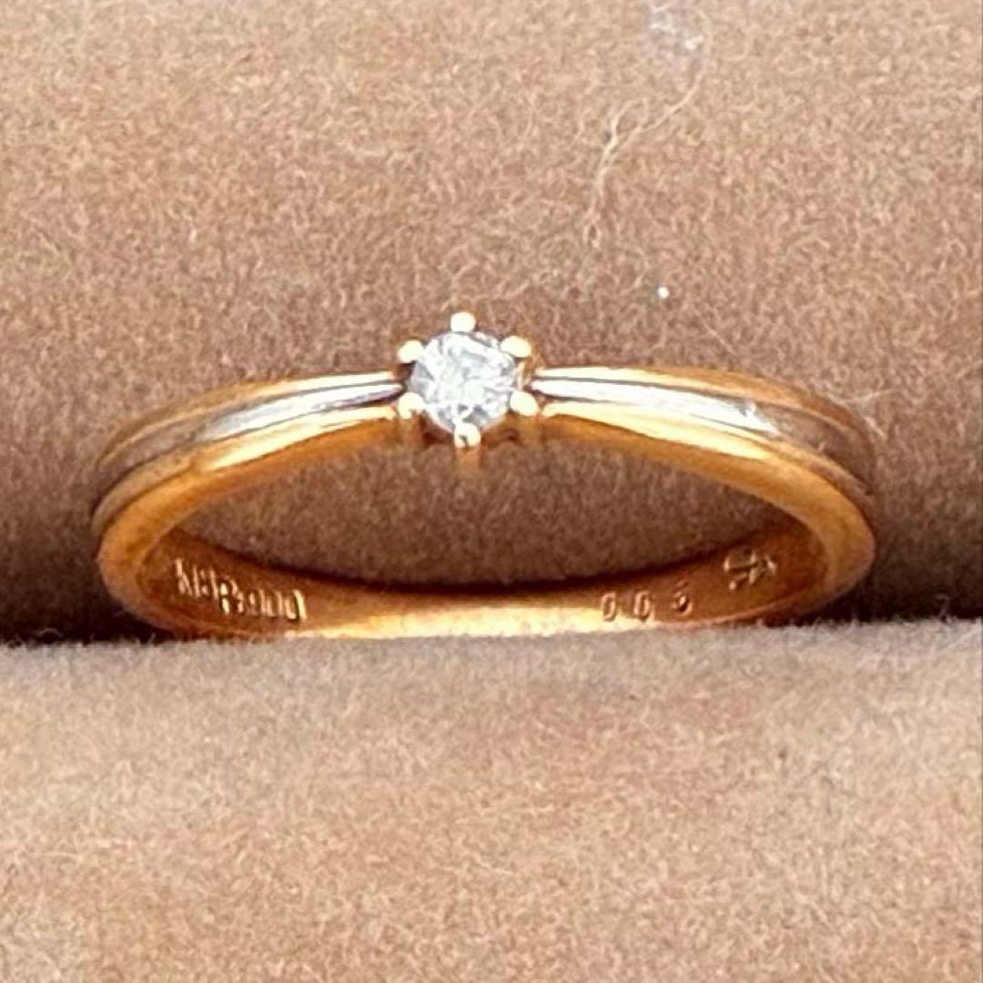 【STAR JEWELRY】K18/Pt900 コンビダイヤリング 0.05ct