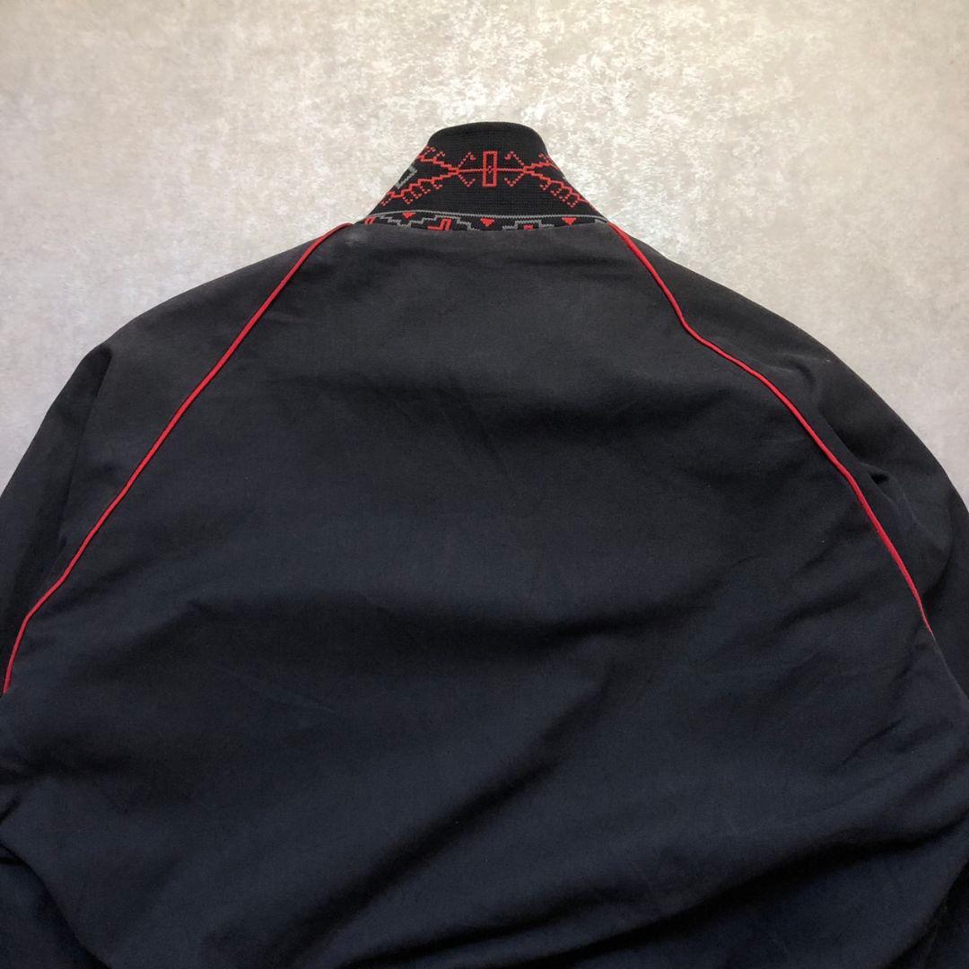 80sヴィンテージネイティブ柄ボンバージャケットダック生地スミクロ短丈