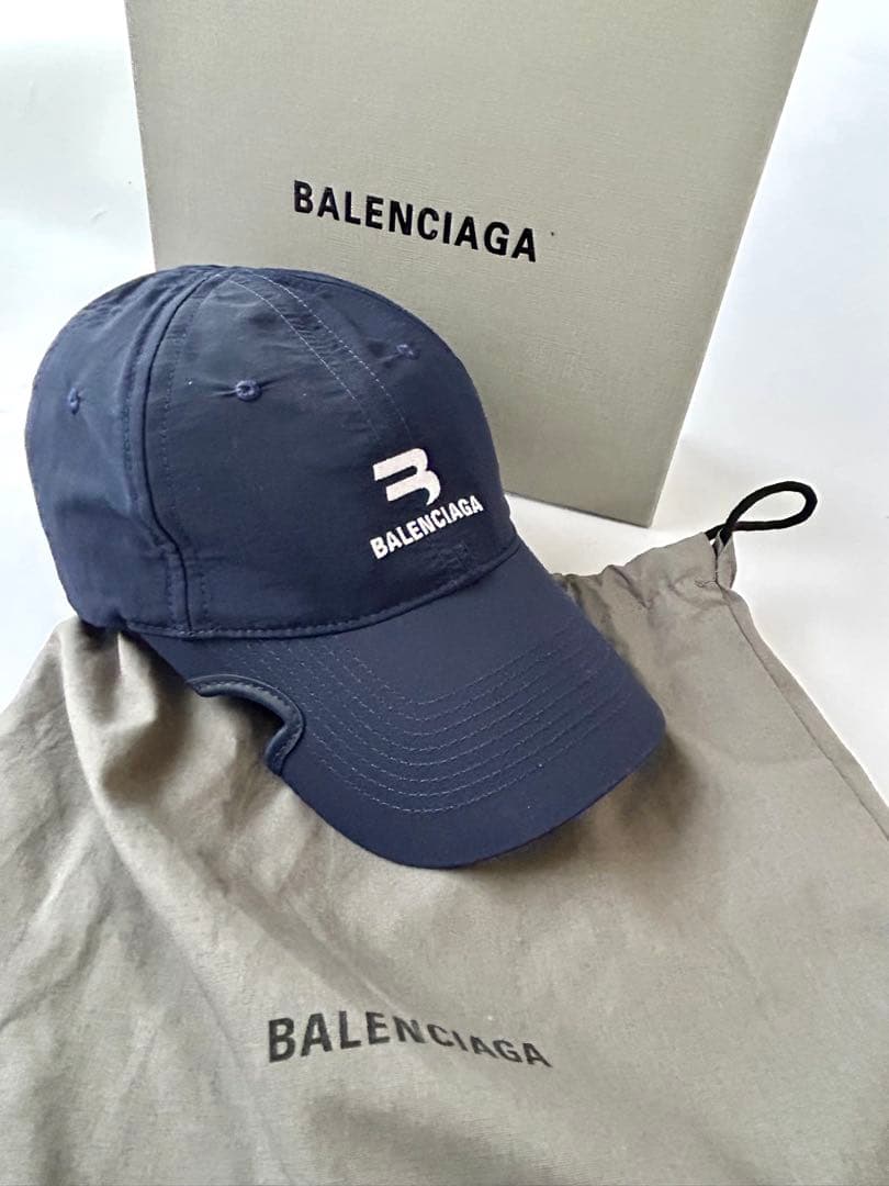 BALENCIAGA ノッチトラックスーツベースボールキャップ/ダークネイビー